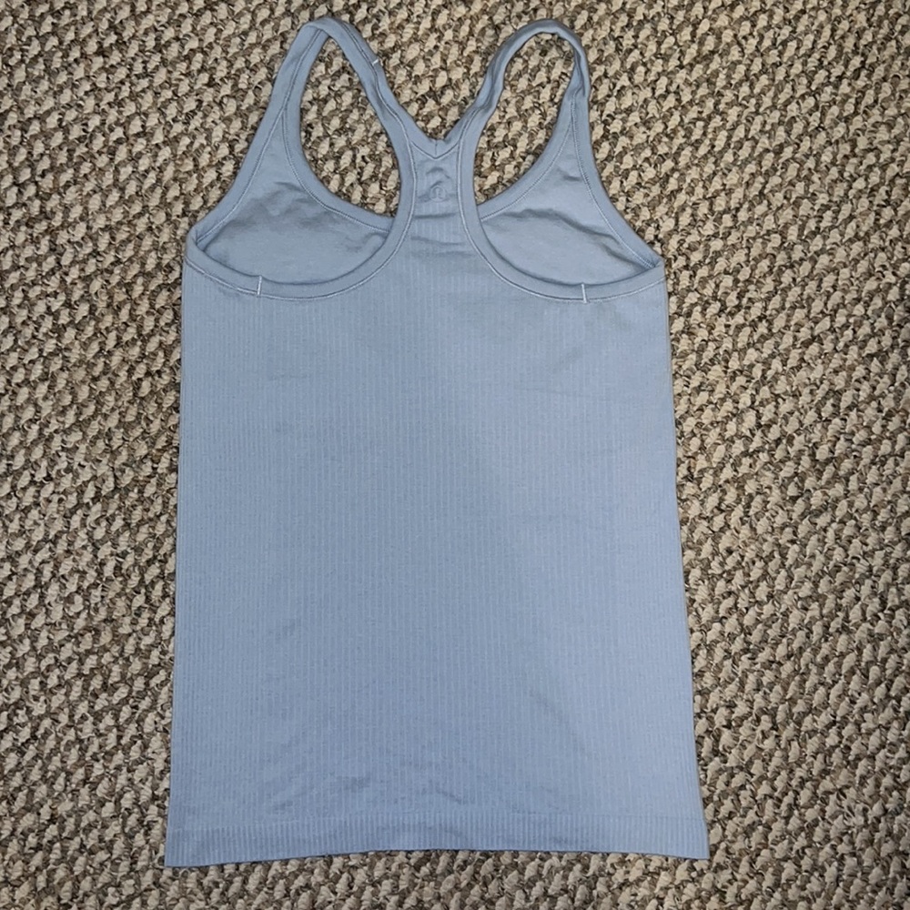 lululemon athletica Light Blue Ribbed Racerback Tank - Picture 2 of 3